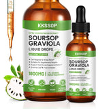 KKSSOP Graviola Soursop Leaf Extract Liquid - Food supplements | Non-GMO, Sugar & Gluten Free, Original Flavor, 2 Fl Oz