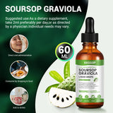 KKSSOP Graviola Soursop Leaf Extract Liquid - Food supplements | Non-GMO, Sugar & Gluten Free, Original Flavor, 2 Fl Oz